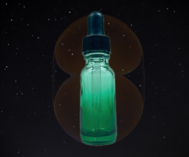 a 15ml green glass bottle